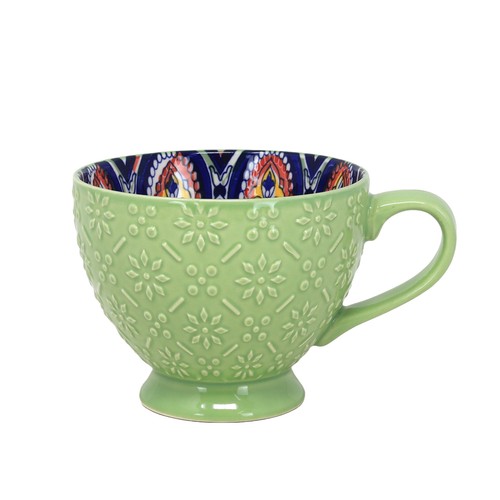 Green mug 350ml ceramic - green,